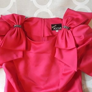 80s puff sleeve satin dress
